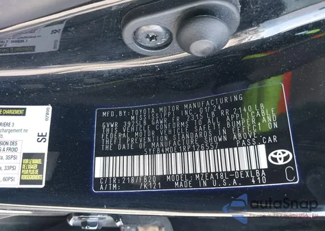 2024 Toyota Corolla Le z USA, uszkodzony, nr VIN 5YFB4MDE1RP126557